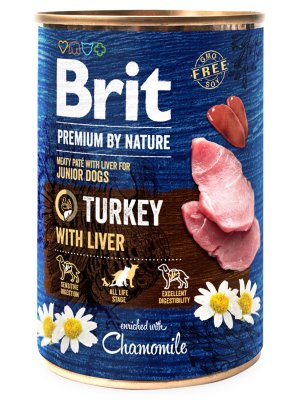 KONZERVA BRIT PREMIUM BY NATURE TURKEY WITH LIVER